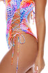 Luli Fama Dancing Queen Square Neck Lace Up One Piece